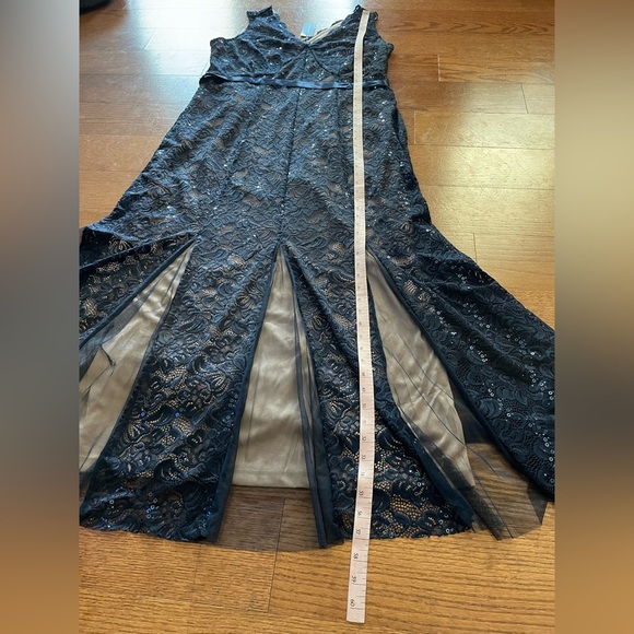 NWT Candalite Navy Sequin Babydoll Mesh Maxi Dress 1X Whimsigoth Prom Formal - Picture 2 of 7